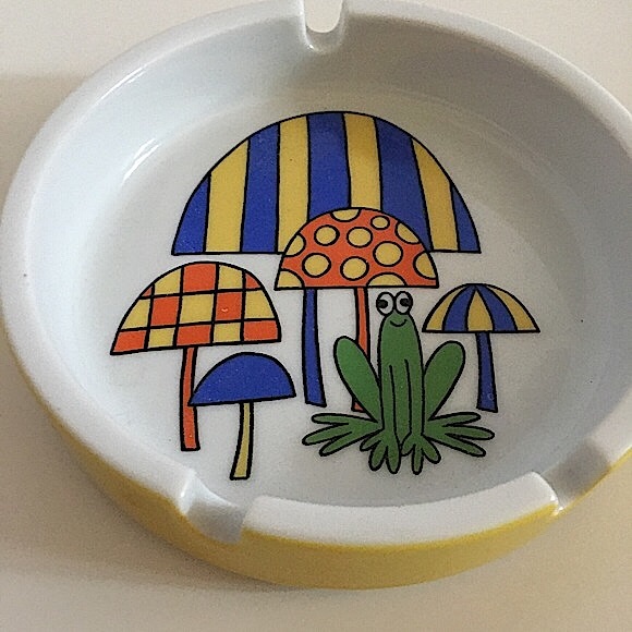 Vintage Other - VTG 60 70 MOD Frog Mushroom Trinket Tray AshTray